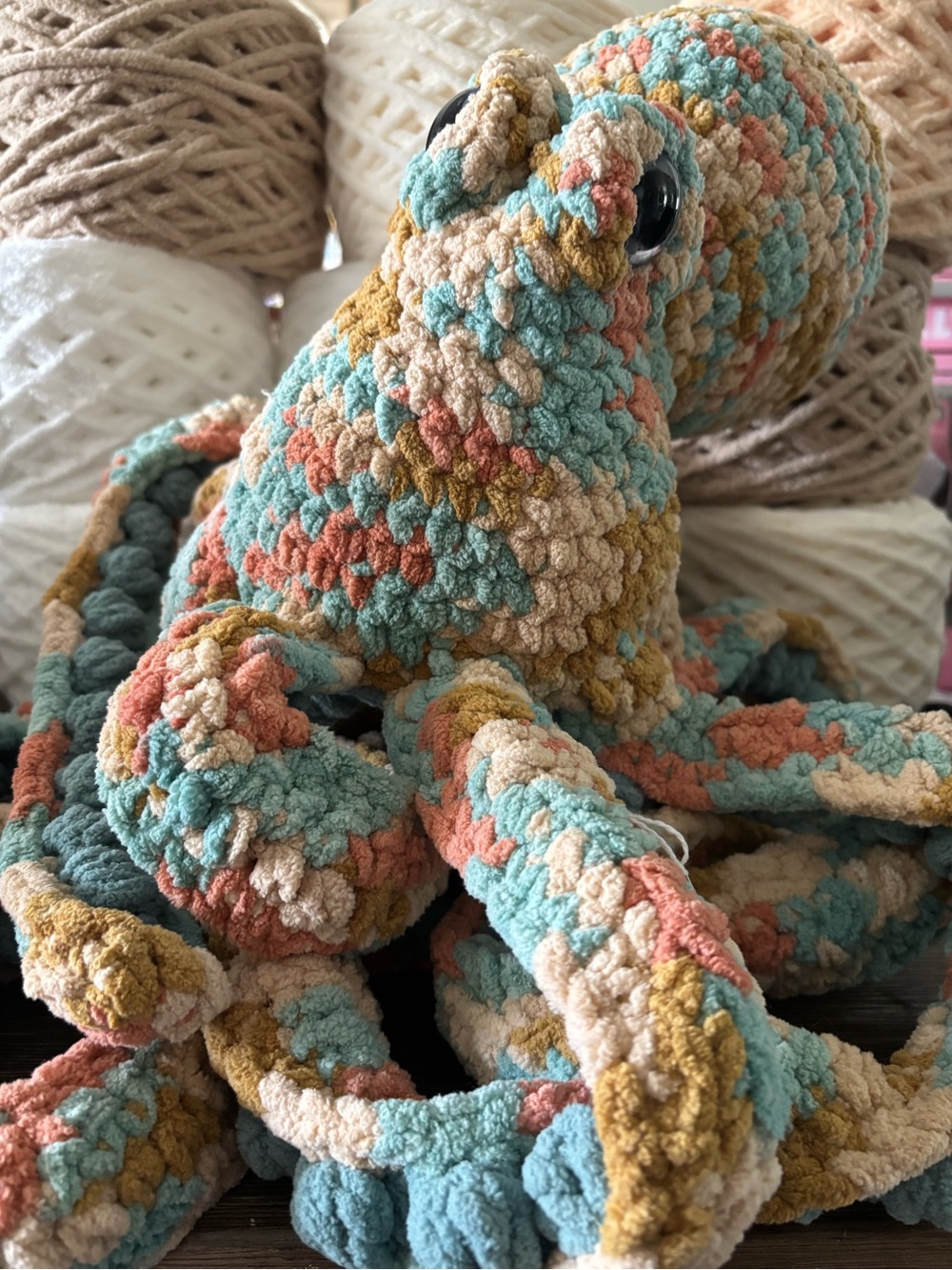 Crochet Anchor the Octopus handmade plush - teal